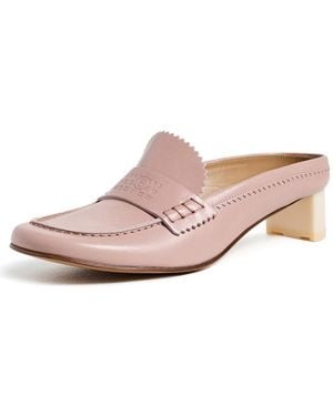 MM6 by Maison Margiela Leather Loafer Mules - Black