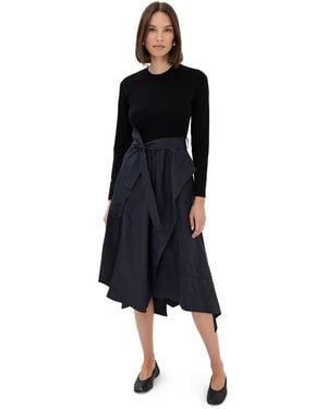 3.1 Phillip Lim Long Sleeve T-Shirt Combo Dress - Black