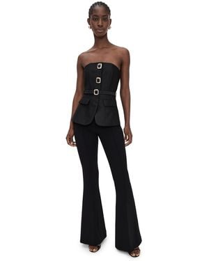Self-Portrait Taffeta Bandeau Jumpsuit - Black