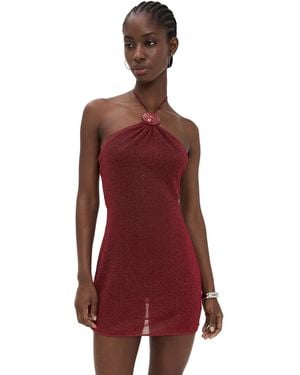 Oséree Lumiere Shell Necklace Dress - Red