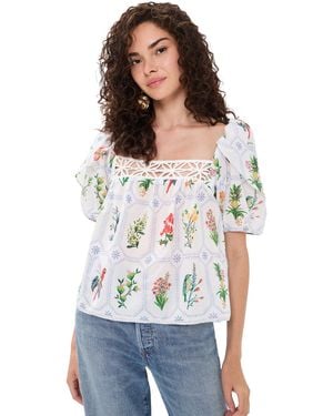 FARM Rio Tropical Porcelain Blouse - White