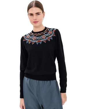 Stella Jean Embroidered Crew Neck Sweater - Black