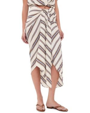 A.L.C. A. L.C. Rhodes Striped Linen Blend Midi Skirt - Multicolor