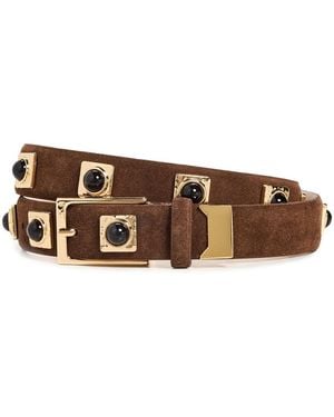 AUREUM No. 2 Suede Studded Belt - Brown