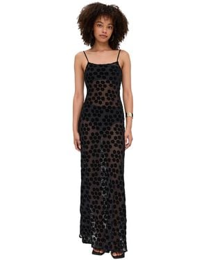 Vrg Grl Iris Bias Cut Maxi Dress - Black