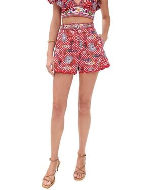 CAMILLA Tuck Front Shorts Faith, Luck & Justice - Red
