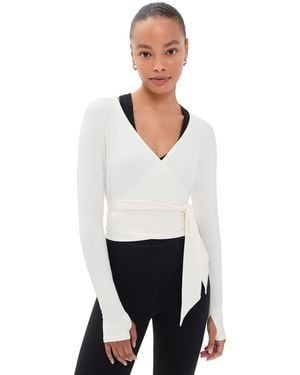 Splits59 Bella Airweight Lite Wrap Top - White