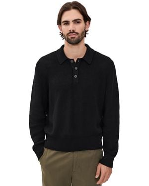 Corridor NYC Long Sleeve Slouchy Polo - Black