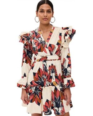 Truth Issa Belted V Neck Dress - Red