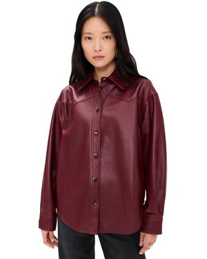Haikure Belty Leather Jacket - Red
