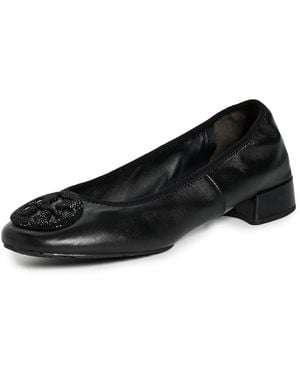 Tory Burch Reva Pave Heel Ballet Flats - Black