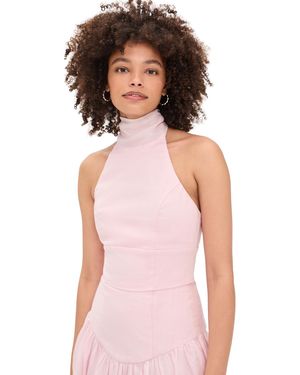 Bardot Harlow Ramie Halter Top - Pink