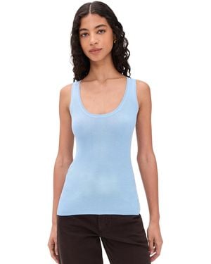 RENGGLI Scoop Neck Rib Tank - White