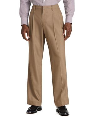 Jonathan Simkhai Porter Double Pleat Wide Leg Pants - Natural