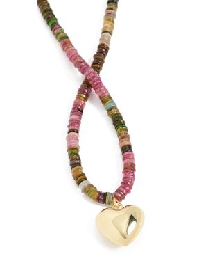 Shashi Puffy Heart Necklace - White