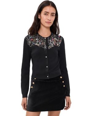 Alice + Olivia Dollie Embellished Cardigan - Black