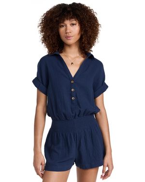 Z Supply Suntide Gauze Romper - Blue