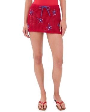 STAUD Zya Mini Coverup Skirt - Red