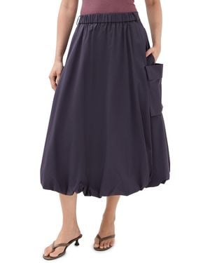Tibi Poplin Pull On Bubble Skirt - Blue