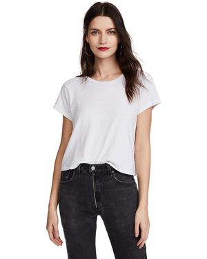 RE/DONE 1950's Boxy Crop Tee - White