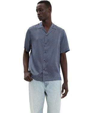 Frescobol Carioca Roberto Silk Copa Micro Print Shirt - Blue