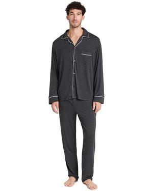 Eberjey William Modal Long Pj Set - Black