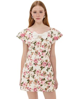 Tanner Fletcher Gretchen Wide Neck Mini Dress - Natural