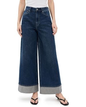 Rag & Bone Sofie High-Rise Ankle Wide Leg With Cuff Jeans - Blue
