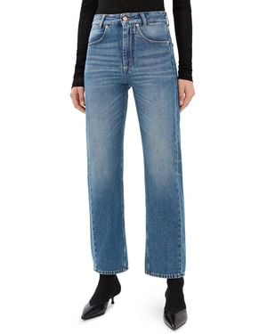 BITE STUDIOS Curved Cotton Denim Jeans - Blue