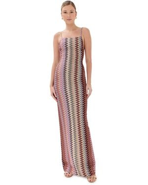 Missoni Long Dress With Open Back - Multicolor