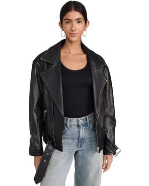 IRO Dylan Leather Biker Jacket - Black