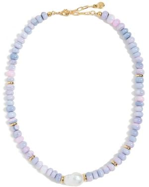 Mayamar Opal Beaded Baroque Pearl Necklace - White