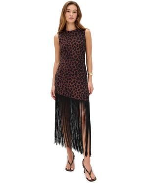 Simon Miller Casablanca Crepe Fringe Dress - Multicolor