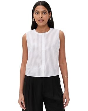 Theory Sleeveless Button Down Shell - White