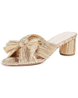 Loeffler Randall Emilia Pleated Knot Mule ( Pleated Lame) Shoes - Metallic
