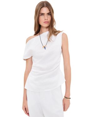 Vrg Grl Eilish Linen Top - White