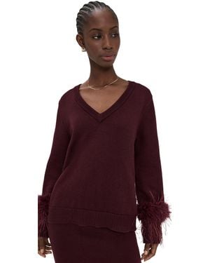 Wayf Bethany Feather Sweater - Red