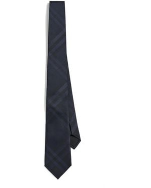Burberry Manston Check Silk Tie - Blue