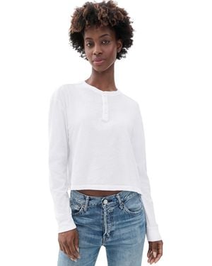 AMO Faye Henley Tee - White