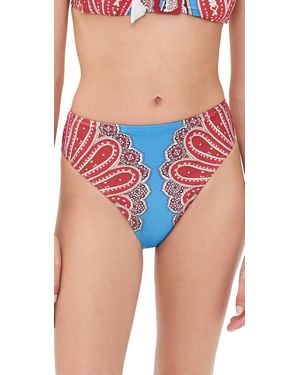 FARM Rio Jandaya Dance High Waist Bikini Bottoms - Blue