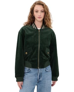 GOOD AMERICAN The Corduroy Varsity Jacket - Black