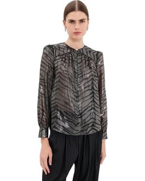Isabel Marant Farali Gathered Silk Blouse - Black