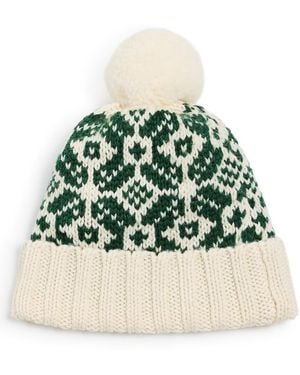 Faherty Diamond Fair Isle Novelty Beanie - Green