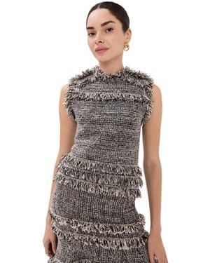 Ulla Johnson Kassi Knit Tweed Sleeveless Top - Black