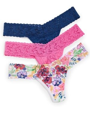 Hanky Panky Low Rise Thong 3 Pack - Pink