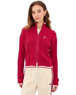 adidas Knit Firebird Track Top - Red
