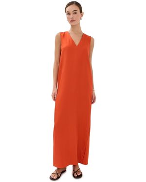 Rohe V Neck Silk Dress - Orange