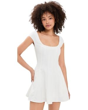 GUIZIO Leila Twill Mini Dress - White