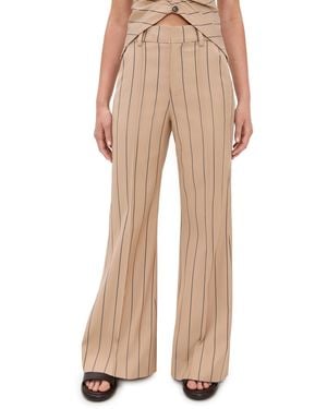 Rosie Assoulin Paneled And Piped Flare Pants - Natural