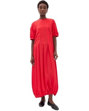 Lee Mathews Lily Silk Midi Dress - Red